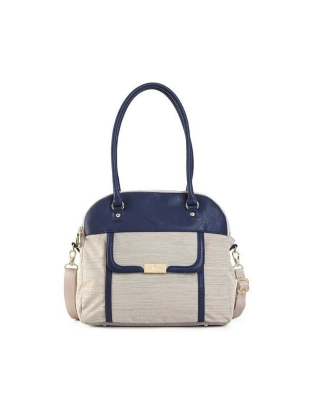 🛍 Kipling Melany Crossbody Handbag Nylon Vegan Leather Trim Gray Blue